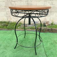 Mesa Redonda Em Ferro E Madeira 70cm Modelo Bolinha Sudeste Rústico - 3