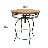 Mesa Redonda Em Ferro E Madeira 70cm Modelo Bolinha Sudeste Rústico - 6