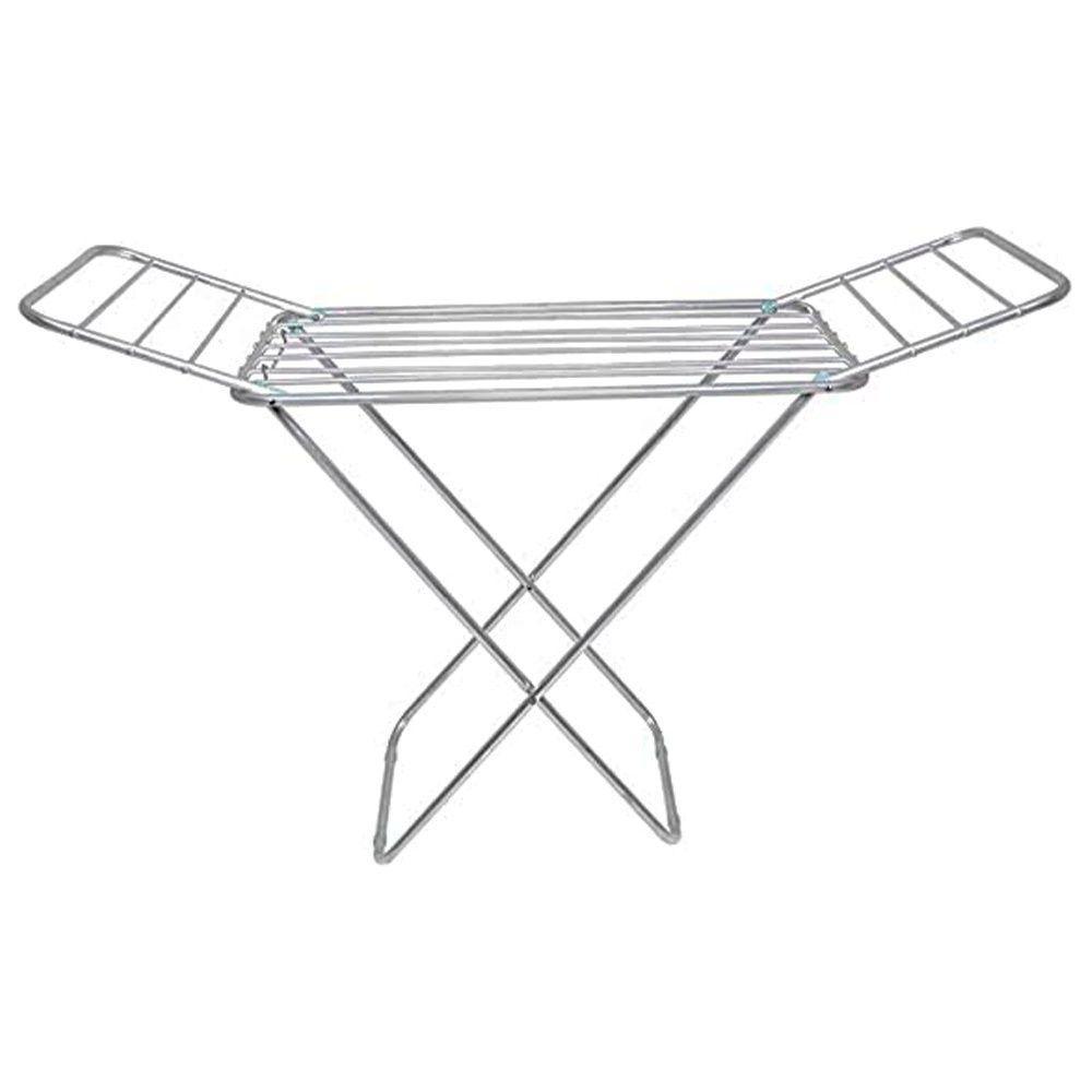 Varal Chão Com Abas Laterias Em Alumínio Sistema Dobrável Suporta 10 Kg Peso - 3