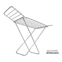 Varal Chão Com Abas Laterias Em Alumínio Sistema Dobrável Suporta 10 Kg Peso - 4