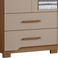 Guarda Roupa Solteiro Miami Com Espelho 4 Portas Carvalho Fendi Moval - 6