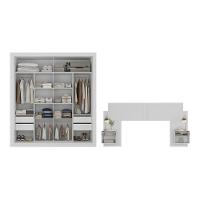 Guarda-roupas Casal E Cabeceira Com 2 Mesas De Cabeceira Multimóveis Mp4337 Branco - 5