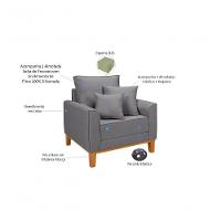 Kit Sofá Beny + 2 Poltronas Para Sala Confortável Linho Cinza Claro - 6