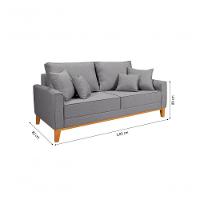 Kit Sofá Beny + 2 Poltronas Para Sala Confortável Linho Cinza Claro - 7