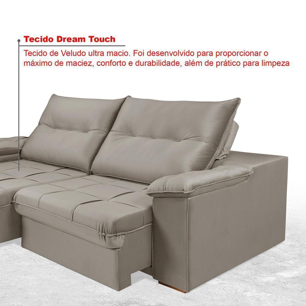 Sofá Dallas Reclinável E Retrátil Dallas 3 Lugares Veludo Aconchegante Império Chocolate 165 - 2