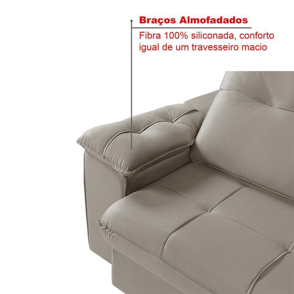 Sofá Dallas Reclinável E Retrátil Dallas 3 Lugares Veludo Aconchegante Império Chocolate 165 - 3