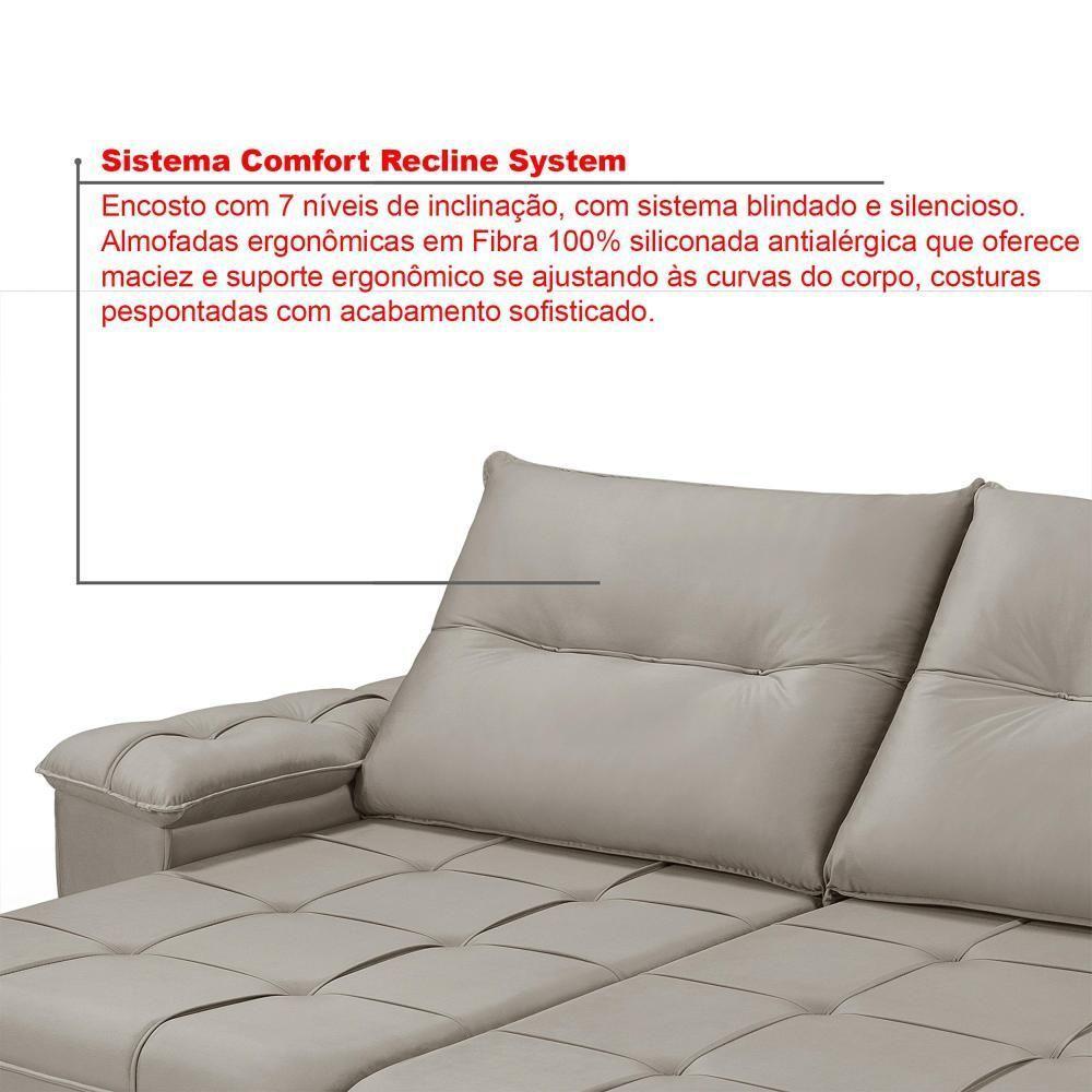 Sofá Dallas Reclinável E Retrátil Dallas 3 Lugares Veludo Aconchegante Império Chocolate 165 - 4