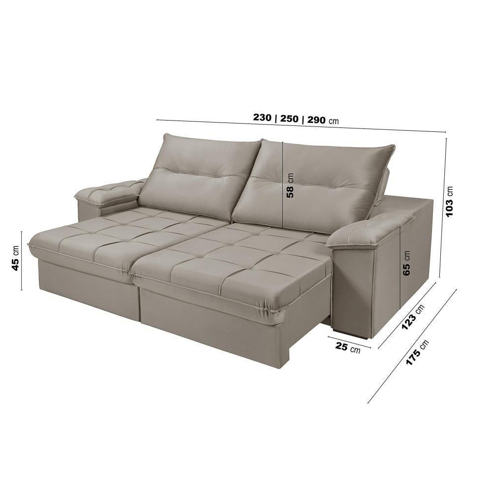 Sofá Dallas Reclinável E Retrátil Dallas 3 Lugares Veludo Aconchegante Império Chocolate 165 - 5