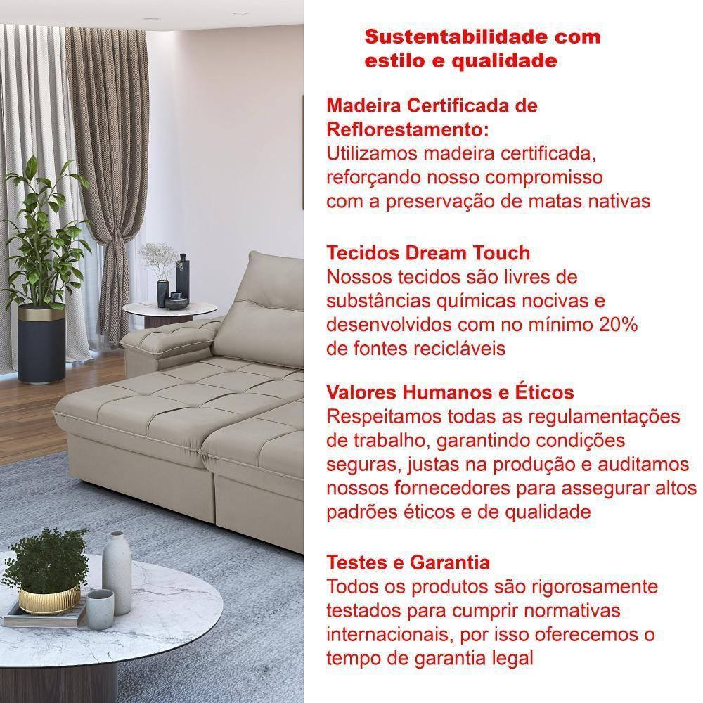 Sofá Dallas Reclinável E Retrátil Dallas 3 Lugares Veludo Aconchegante Império Chocolate 165 - 7