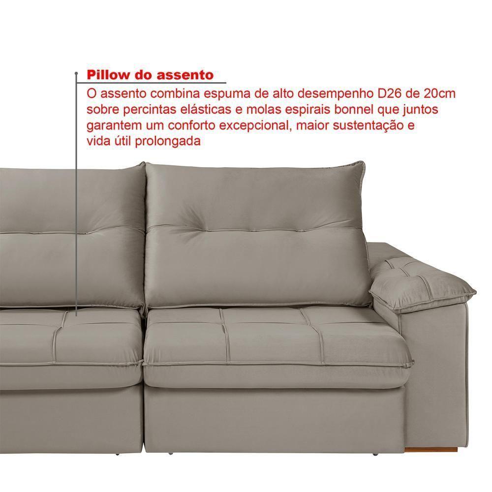 Sofá Dallas Reclinável E Retrátil Dallas 3 Lugares Veludo Aconchegante Império Chocolate 165 - 8
