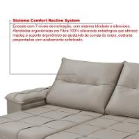 Sofá Dallas Reclinável E Retrátil Dallas 3 Lugares Veludo Aconchegante Império Chocolate 165