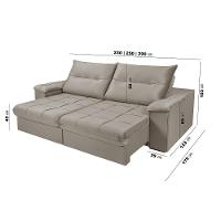 Sofá Dallas Reclinável E Retrátil Dallas 3 Lugares Veludo Aconchegante Império Chocolate 165 - 5