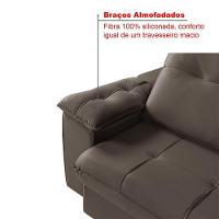 Sofá 3 Lugares Reclinável E Retrátil Dallas 2,50 Pés De Madeira 4 Lugares Império Marrom 175 - 2