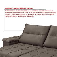 Sofá 3 Lugares Reclinável E Retrátil Dallas 2,50 Pés De Madeira 4 Lugares Império Marrom 175 - 3