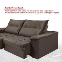 Sofá 3 Lugares Reclinável E Retrátil Dallas 2,50 Pés De Madeira 4 Lugares Império Marrom 175