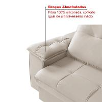 Sofá 4 Lugares Reclinável E Retrátil Dallas 2,50 Pés De Madeira Império Areia 162 - 2