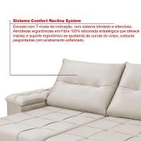 Sofá 4 Lugares Reclinável E Retrátil Dallas 2,50 Pés De Madeira Império Areia 162 - 3