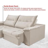 Sofá 4 Lugares Reclinável E Retrátil Dallas 2,50 Pés De Madeira Império Areia 162