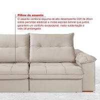 Sofá 4 Lugares Reclinável E Retrátil Dallas 2,50 Pés De Madeira Império Areia 162 - 8