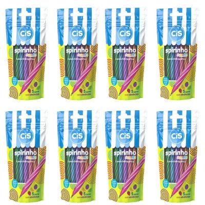 Kit 8 Blister Caneta Esferográfica Mini Cis Spirinho Scents Com Cheirinho Com 5 Cores
