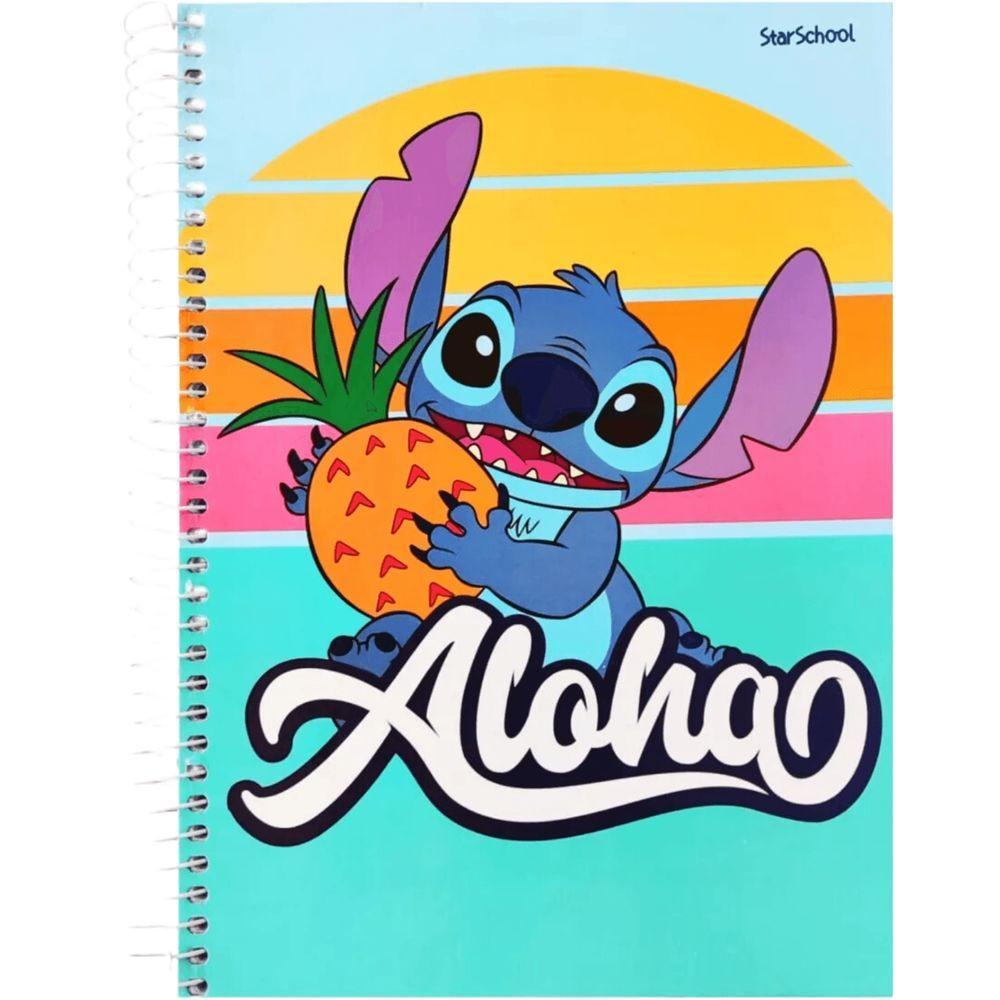 Caderno Espiral Capa Dura 1 Matéria - 80 Folhas - Stitch - Starschool - 5