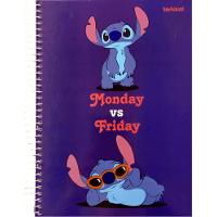 Caderno Espiral Capa Dura 1 Matéria - 80 Folhas - Stitch - Starschool - 2