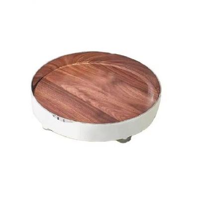 Bandeja De Metal Redonda Abs Giratória 30cm