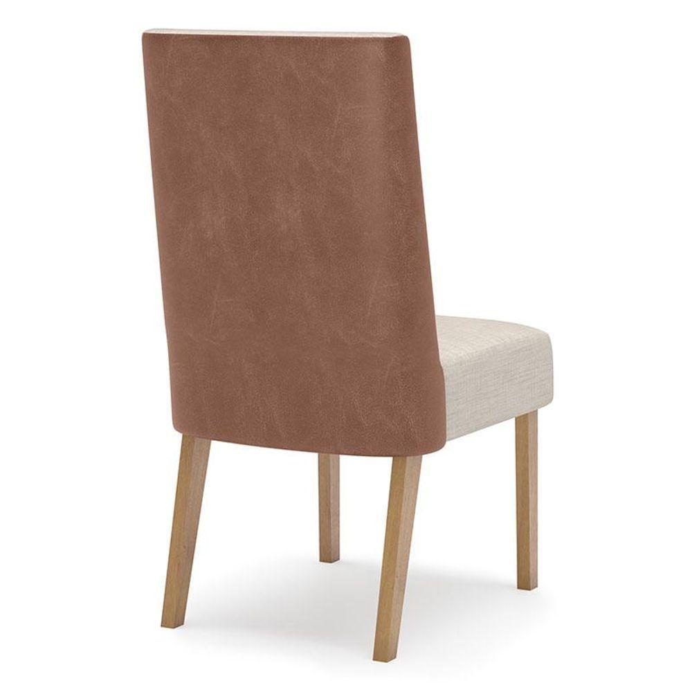 Cadeira Para Mesa De Jantar Ambiente Anne Kit 2 Peças Nature Courano Linho - Henn - 2