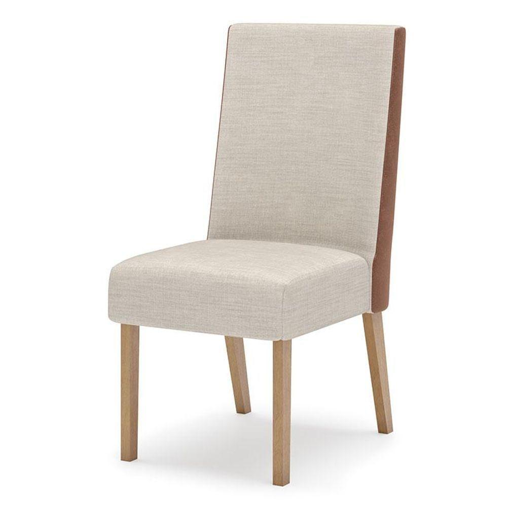 Cadeira Para Mesa De Jantar Ambiente Anne Kit 2 Peças Nature Courano Linho - Henn - 3