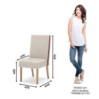 Cadeira Para Mesa De Jantar Ambiente Anne Kit 2 Peças Nature Courano Linho - Henn - 5