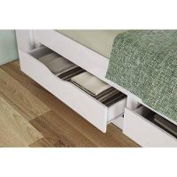 Colchão Solteiro Pérola Polar (1un) + Cama Invicta C- 2 Gavetas Branco - 3