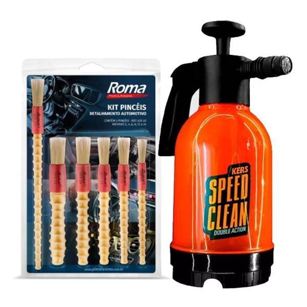 Kit Pulverizador Double Action Kers Pincel Detalhamento Snow - 1