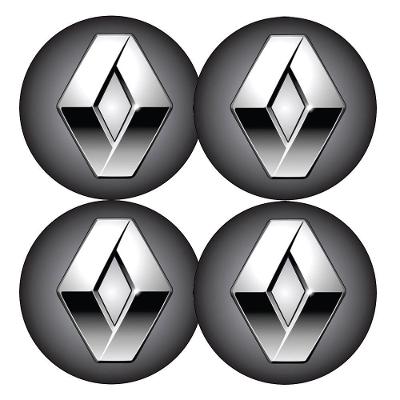 Jogo Bottom- Emblema Para Calota Compativel C-renault 51mm Degrade 4 Pecas Resinado
