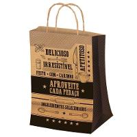 Sacola Com Alça Para Entrega-delivery Embalagem De Papel Kraft Com Frases Tamanho Médio Com 50 Unidades - 1
