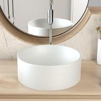 Kit 02 Cubas De Apoio Redonda Para Banheiro Lavabo C01 Bl34w Cinza Matte Fosca - Lyam - 5