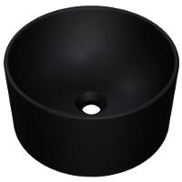 Cuba De Apoio Redonda Para Banheiro Lavabo C01 Bl30w Preto Matte Fosca - Lyam - 1