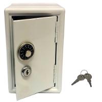 Mini Cofre Mecânico Segredo Chaves Dinheiro Joias Branco - 4