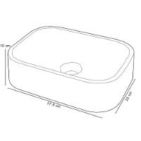 Kit 02 Cubas De Apoio Retangular Para Banheiro Lavabo C01 Br37w Branco Granit Matte - Lyam - 3