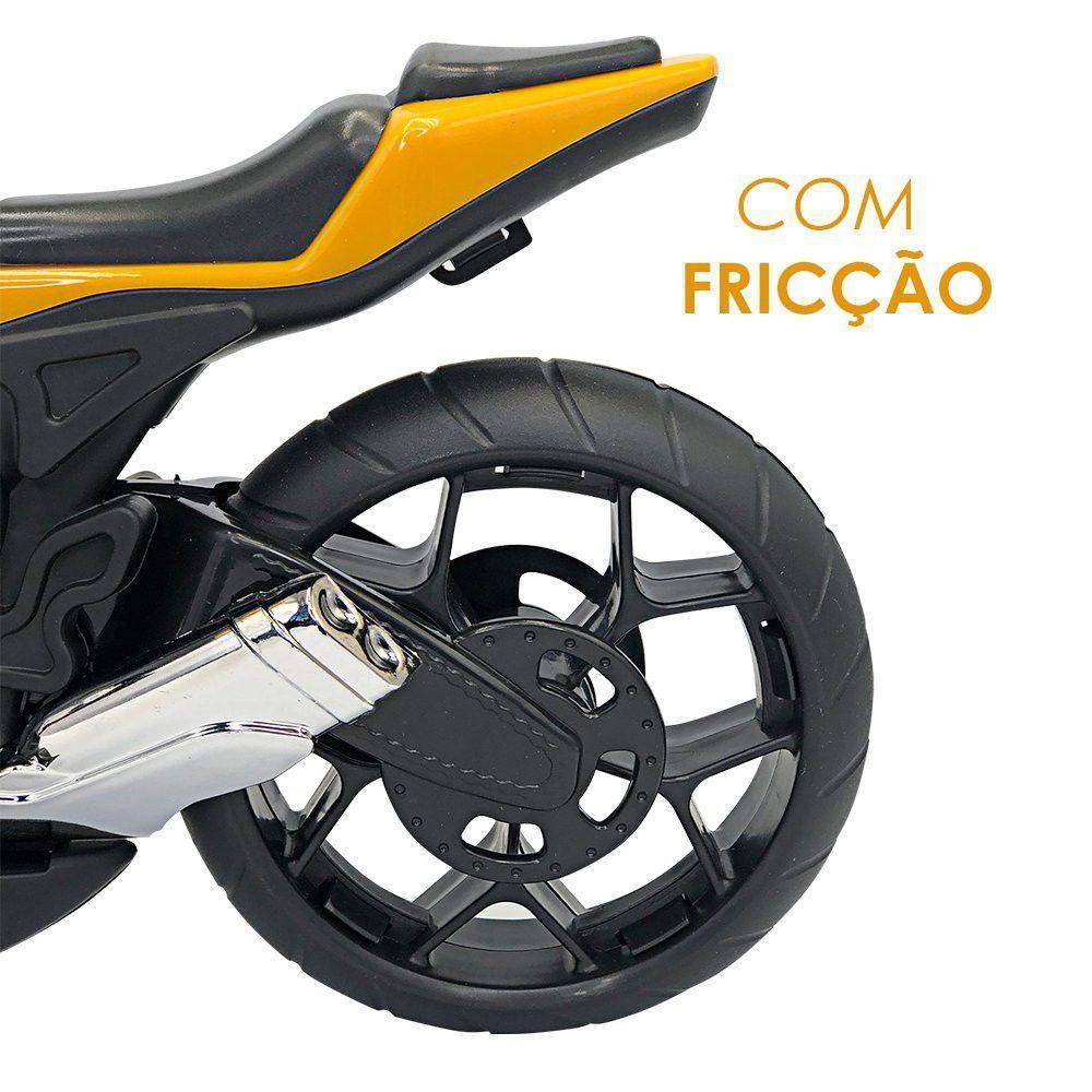 Super Moto 1600 Esportiva Com Rodas Com Fricção - Amarelo - 3