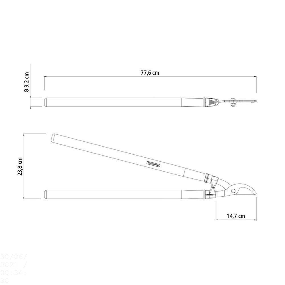 Tesourão De Poda Tipo Bypass Tramontina Em Aço Com Cabo De Madeira 60 Cm Tramontina - 7