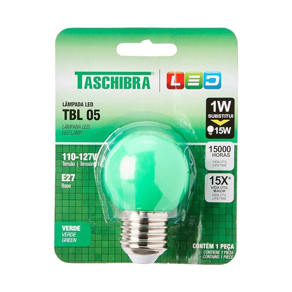 Lâmpada Led Bolinha 1w - Taschibra Verde - 2