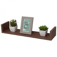 Kit 8 Prateleiras U 60 X 10cm Nogal Suporte Invisível - 2