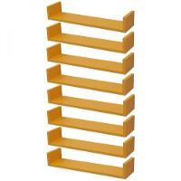 Kit 8 Prateleiras U 50 X 25cm Amarela Suporte Invisível - 1