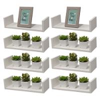 Kit 8 Prateleiras U 40 x 10cm Branca Suporte Invisível - 3