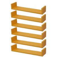 Kit 6 Prateleiras U 60 X 10cm Amarela Suporte Invisível - 2