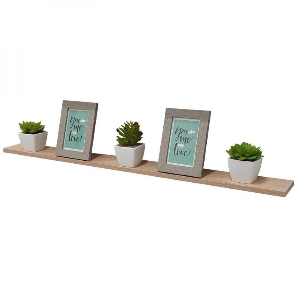 Kit 8 Prateleiras 100 X 10cm Carvalho Suporte Invisível - 2