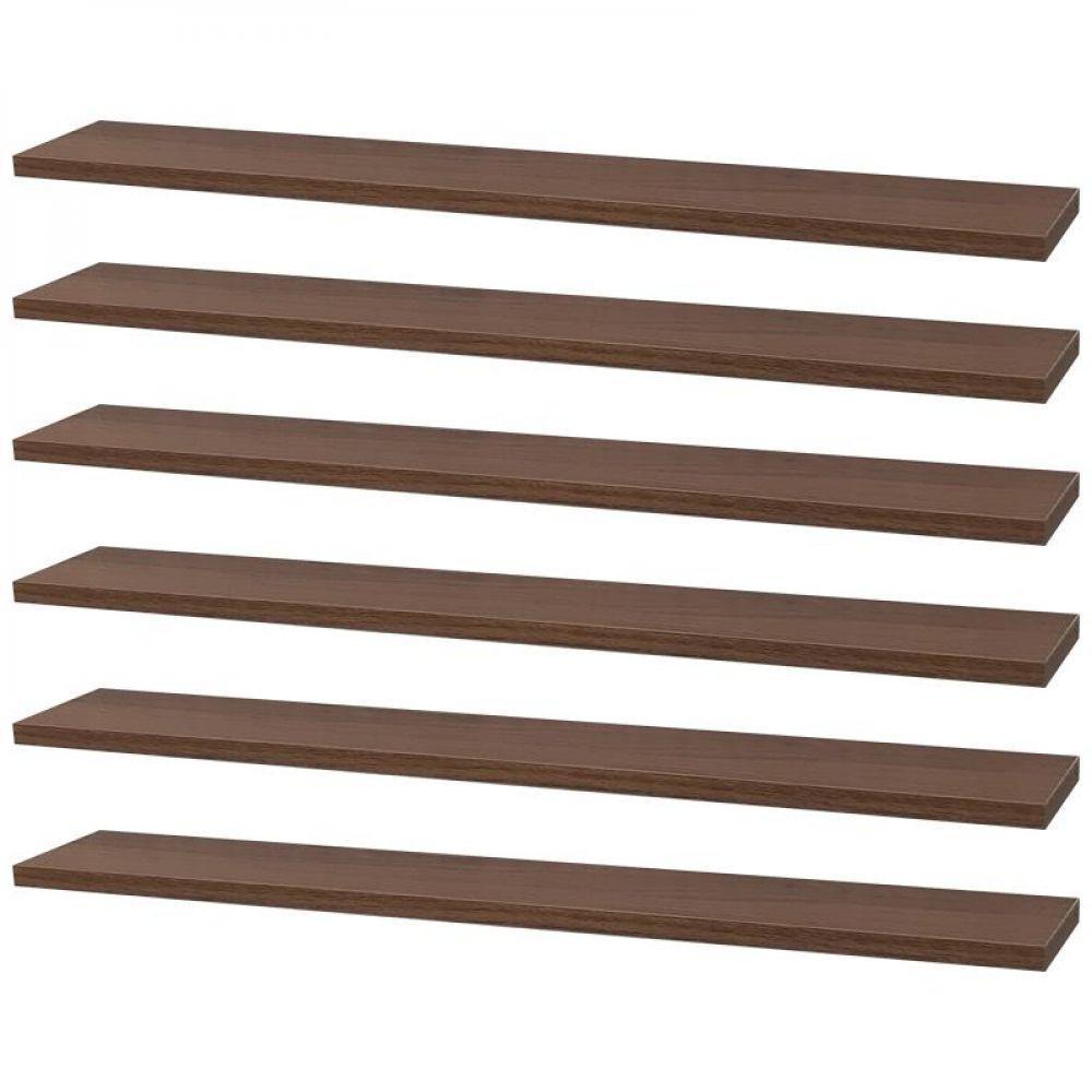 Kit 6 Prateleiras 60 X 15cm Nogal Suporte Invisível - 1