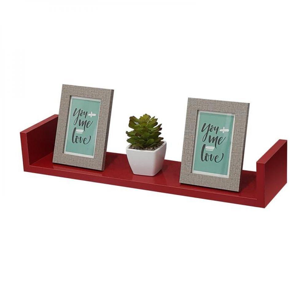 Prateleira U 100 X 20cm Vermelha Suporte Invisível - 2