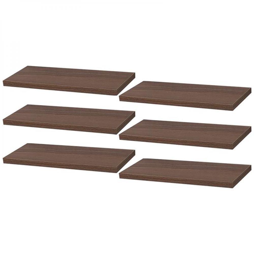 Kit 6 Prateleiras 40 x 20cm Nogal Suporte Invisível - 1