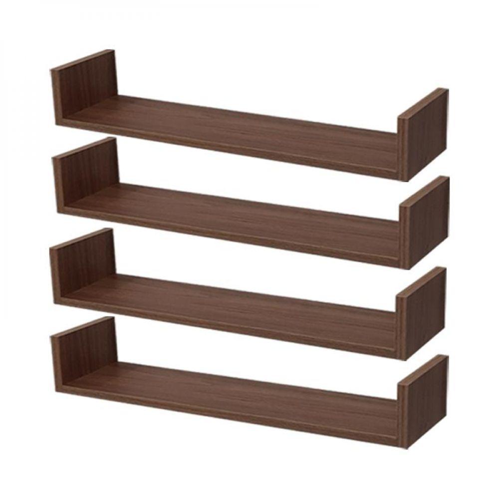 Kit 4 Prateleiras U 50 X 25cm Nogal Suporte Invisível - 3